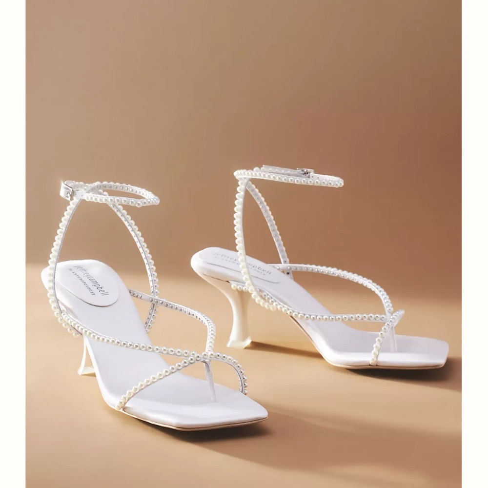 Jeffrey Campbell White Pearl Fluxx Kitten Heels